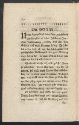 Der zweyte Brief