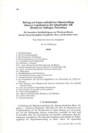 Beitrag zur Fauna nachtaktiver Schmetterlinge (Insecta: Lepidoptera) der Schoplocher Alb (Bombyces, Sphinges, Noctuidae)