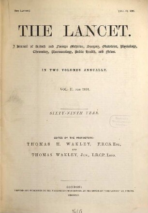 The lancet, 1891, Vol. 2