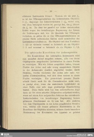 Die sphärische Korrektion für Achsenpunkte