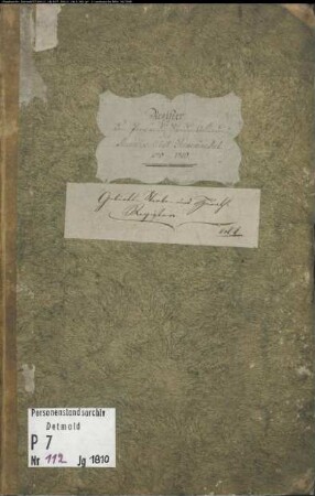 Zivilstandsregister der Munizipalität Harsewinkel (GHT 1810). (Gemeinde: Harsewinkel, Kreis Warendorf)