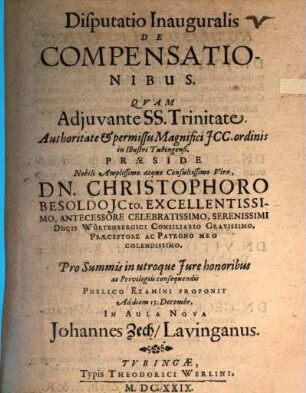 Disp. inaug. de compensationibus