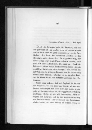 Hampton Court, den 24. Juli 1910