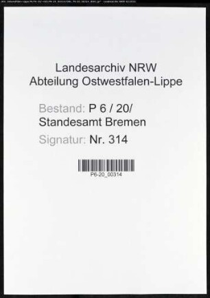 Heiratsregister Standesamt Bremen