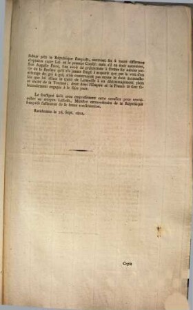 Note de Son Excellence Monsieur le Baron de Hügel, Plénipotentiaire de Sa Majesté Impériale, adressée au Citoyen Laforêt ... : en date du 26. Sept. 1802.