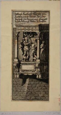 Das Moritz-Monument an der Festungsmauer in Dresden