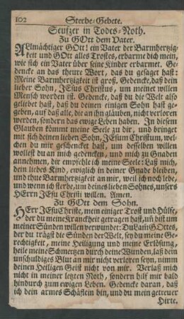 Seufzer in Todes-Noth