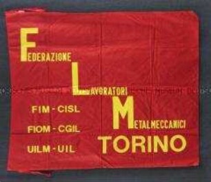 Fahne der Vereinigten Italienischen Gewerkschaften der Metallarbeiter Turin