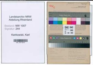 Entnazifizierung Karl Kankowski , geb. 18.03.1887 (Masch.Meister)