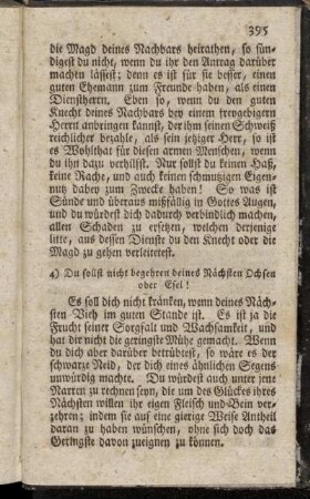 Du sollst nicht begehren deines Nächsten Ochsen oder Esel!