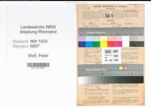 Entnazifizierung Peter Wolf , geb. 10.02.1911 (Polizeibeamter)