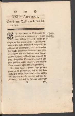 XXIIter Articul. Von denen Treffen und von Bataillen