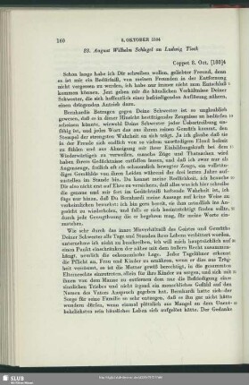 August Wilhelm von Schlegel an Ludwig Tieck, Coppet, 08.10.1804