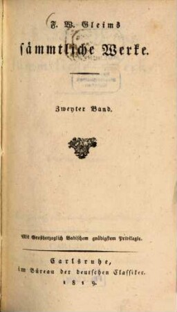 F. W. Gleims sämmtliche Werke. 2