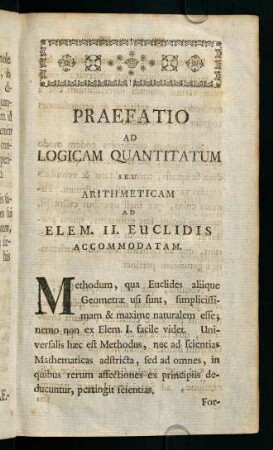 6r-7r, Praefatio ad Logicam Quantitatum Seu Arithmeticam ad Elem. II. Euclides Accommodatam.