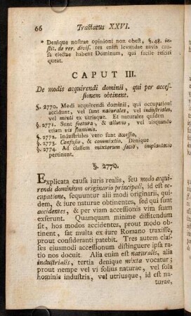 66-75, Caput III. De modis acquirendi dominii, ...- Caput IV. De Traditione.