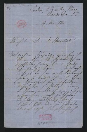 Brief an Eduard Hanslick : 19.11.1861