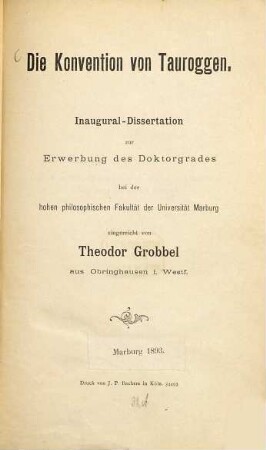 Die Konvention von Tauroggen