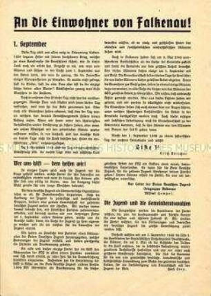 Propagandaflugblatt der SED Falkenau zu den Gemeindewahlen 1946