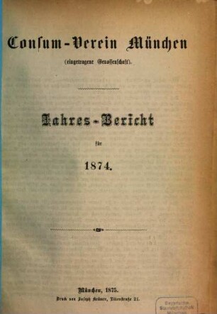 Jahres-Bericht für .... 1874 (1875)