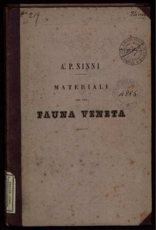 Materiali Per Una Fauna Veneta