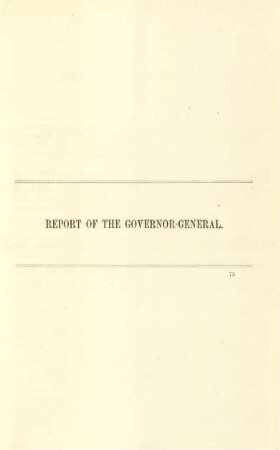 Report of the governor-general