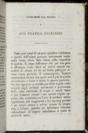 Istruzioni Sul Nuoto e Suo Pratico Esercizio