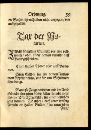 Tax der Notarien.