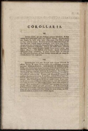 Corollaria. VII - XI.