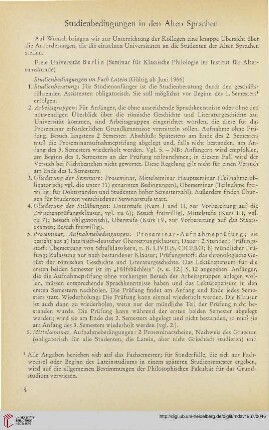 10: Studienbedingungen in den Alten Sprachen