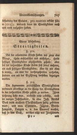 Vierte Abtheilung. Streitigkeiten.