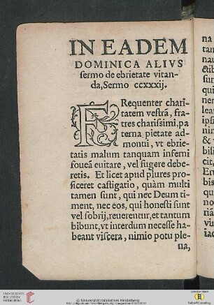 In eadem Dominica alius sermo de ebrietate vitanda, Sermo ccxxxij