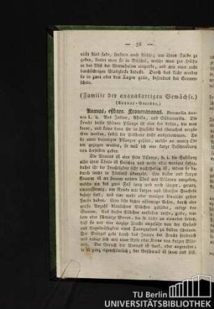 (Familie der ananasartigen Gewächse.)