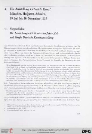 4. Die Ausstellung Entartete Kunst. München, Hofgarten-Arkaden, 19. Juli bis 30. November 1937