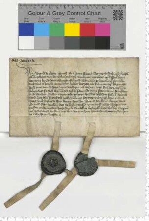 Die van der Schulenborgh quittieren dem Lüneburger Rat den Empfang von im Jahre 1421 fälligen 30 Mark Lüneburger Pfennige "van vorenynghe wegen".