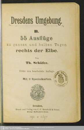 2,B: Dresdens Umgebung B : 55 Ausflüge zu ganzen und halben Tagen rechts der Elbe