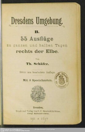 2,B: Dresdens Umgebung B : 55 Ausflüge zu ganzen und halben Tagen rechts der Elbe
