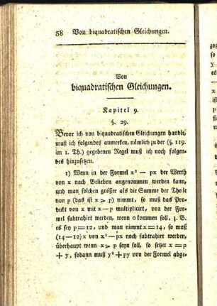 Von biquadratischen Gleichungen.