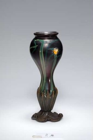 Vase "Datura" mit Bronzestand