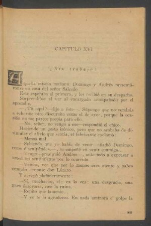 Capítulo XVI - ¡Sin trabajo!