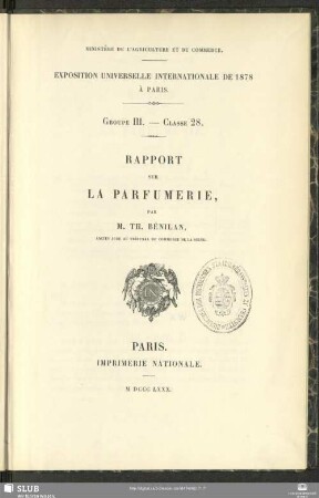 Rapport sur la parfumerie