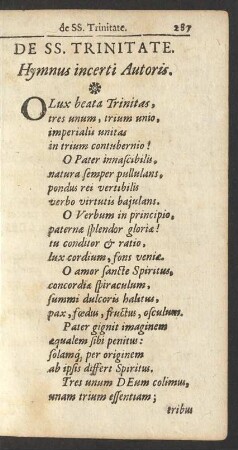 De SS. Trinitate.