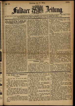Ausgabe vom Dienstag, den 10. März 1885.