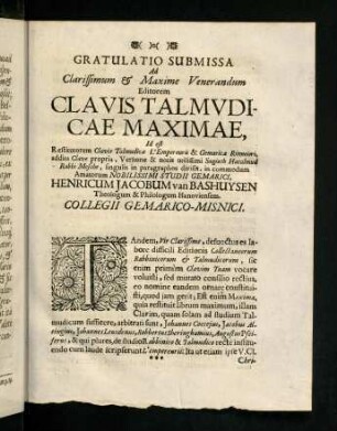 1r-3v, Gratulatio Submissa
