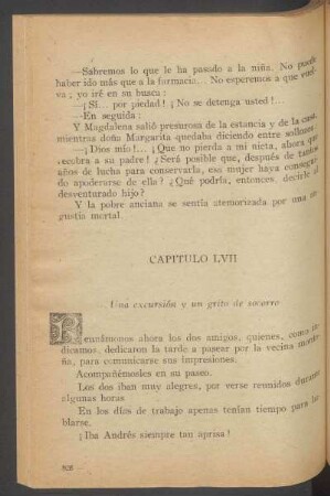 Capítulo LVII - Una excursión y un grito de socorro