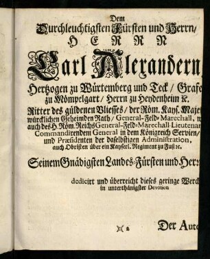 3-6, Dem Durchleuchtigsten Fuersten und ...