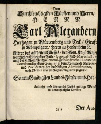 3-6, Dem Durchleuchtigsten Fuersten und ...