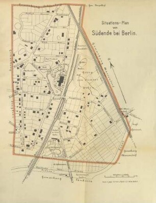 Karte: Situations-Plan von Südende bei Berlin