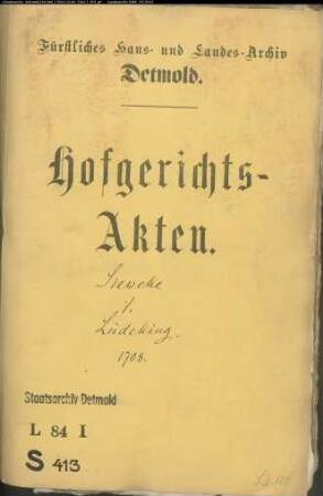 Sieweke, Johann Kord in Lage gegen Franz Lüdeking in Lage und dieser gegen Gronemeyer bei der Wehren - Brautschatz