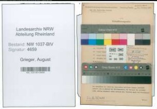 Entnazifizierung August Grieger , geb. 18.07.1896 (Verw.Sekretaer)